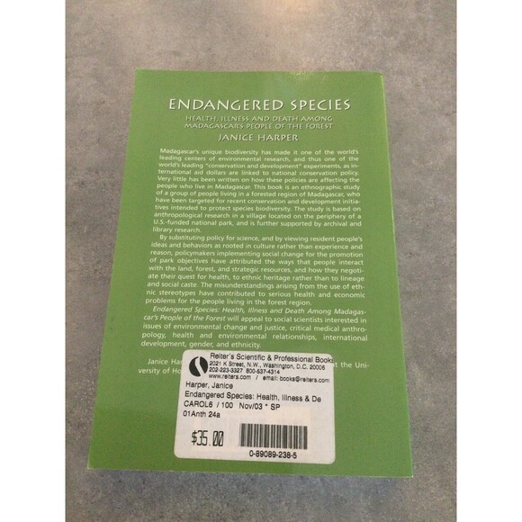 Endangered Species: Health, Illness, and Death Among Madagascars - Janice Harper - Picture 2 of 3